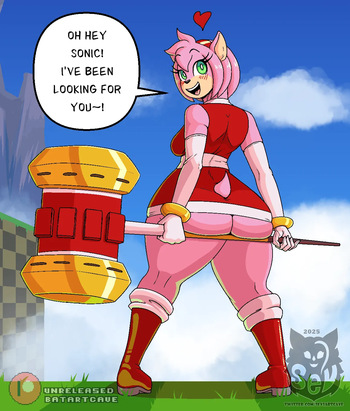 Sonic is going for a quick pit stop... Amy is not complaining cover