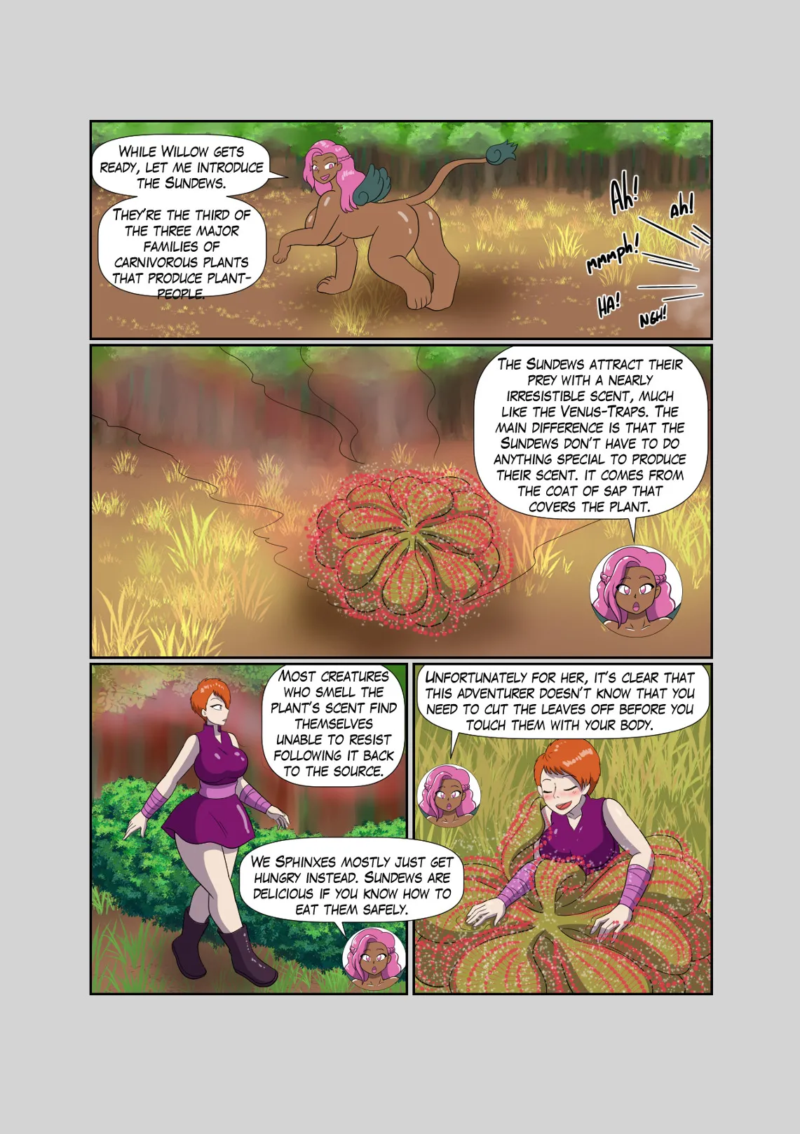 Willow's Guide to Carnivorous Plantgirls Vol. 3: Sundews and Flypaper Traps page 3 full