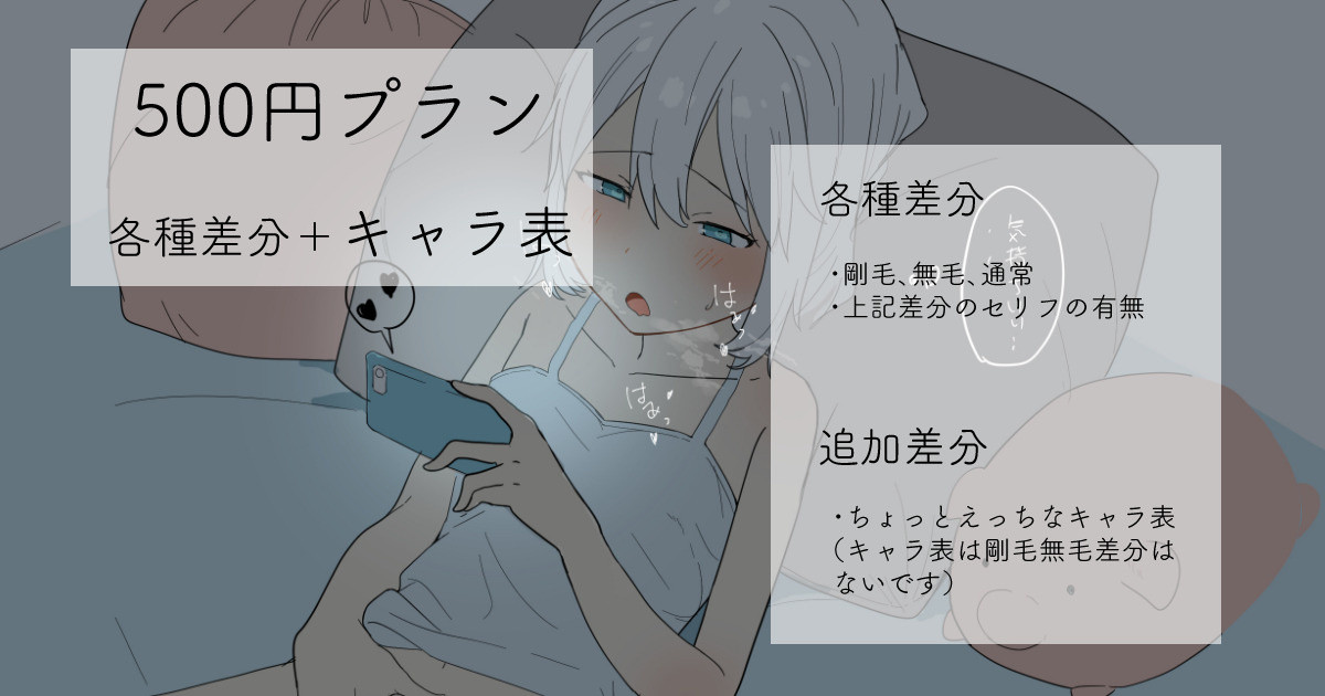 2022-05-22-【500円プラン】オ○ニー中毒の女の子①・各種差分＋ちょっとエッチなキャラ表 page 1 full