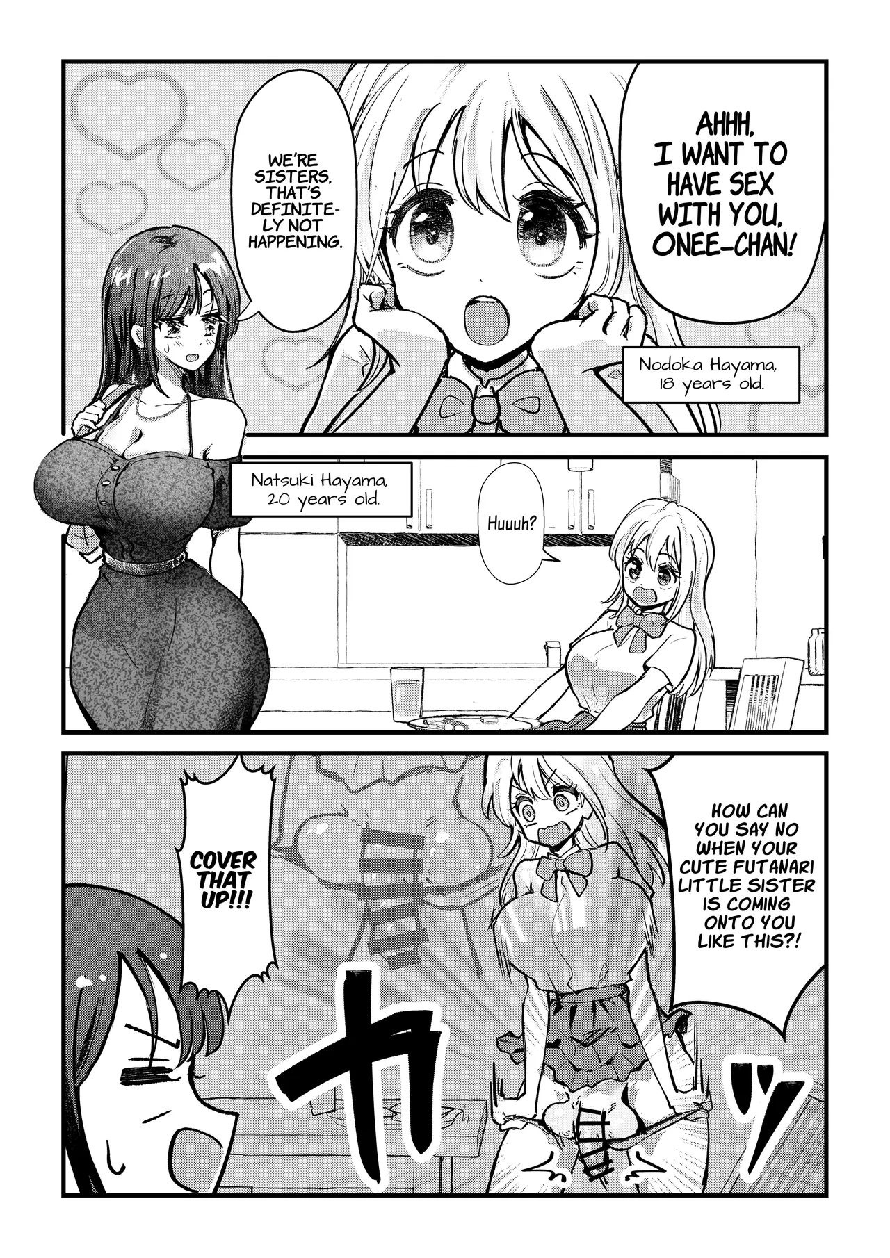 Futanari Imouto ga Daisuki na Onee-chan o Suiminkan Suru Hanashi | A Story Where A Futanari Little Sister Rapes Her Sleeping Onee-chan page 2 full