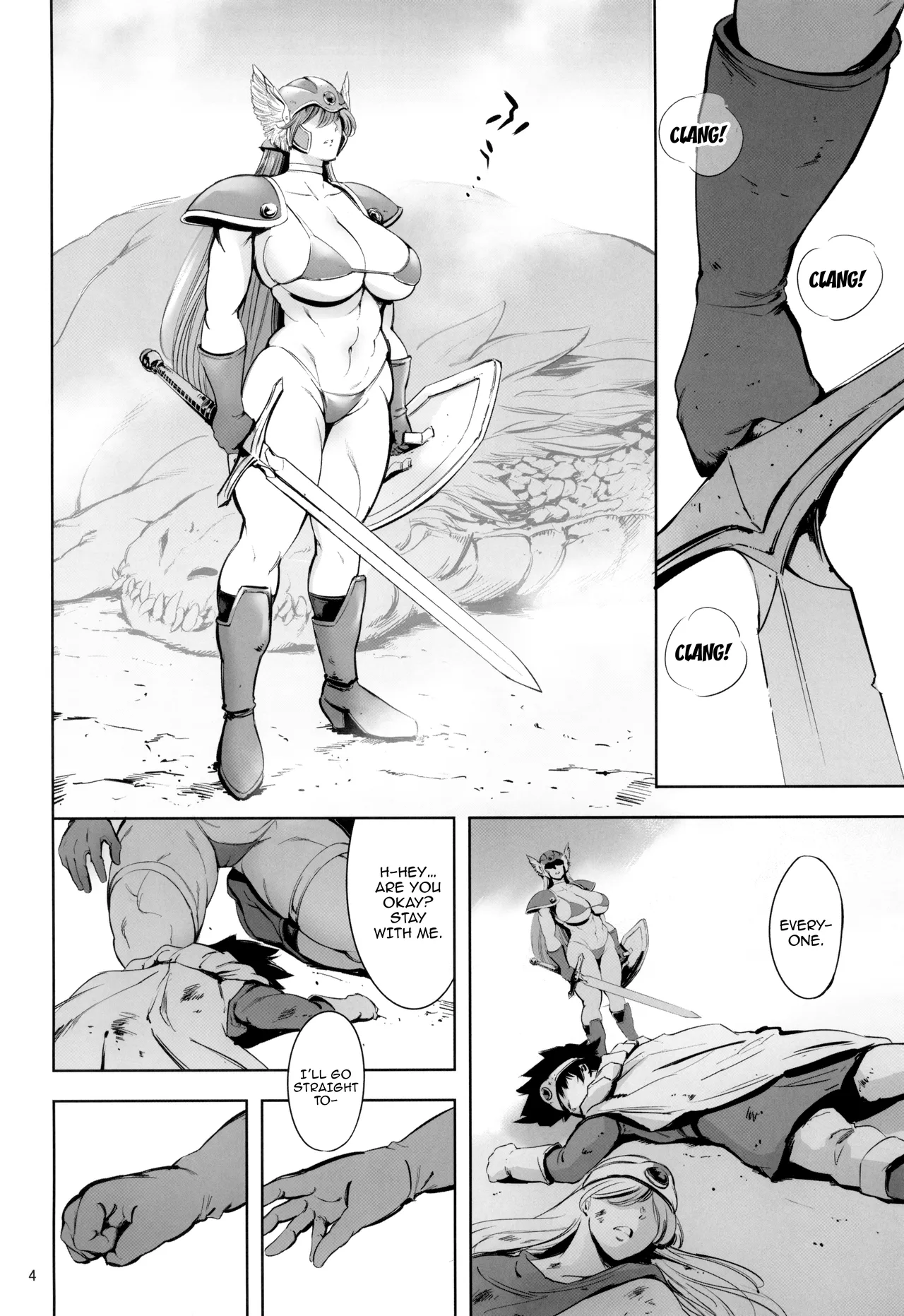 Geneki Onna Senshi to Yareru Sabaku no Kuni no Yoru no Yado | The Nightly Establishment in a Desert Country Where You Can Fuck an Active Female Warrior page 4 full