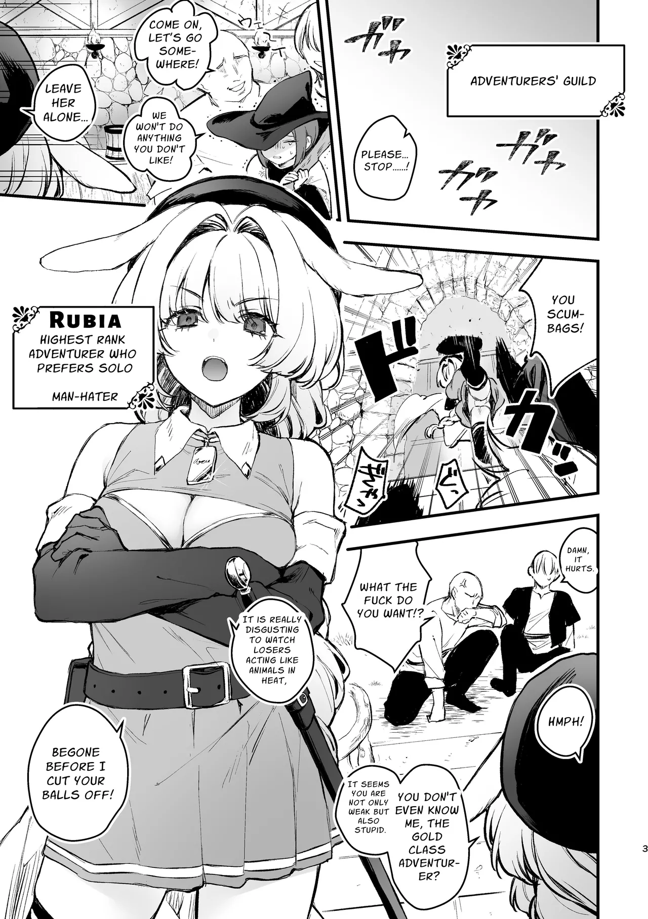 Kabeshiri Usagi Boukensha, Kusuri de Kyousei Hatsujou!? | KABESHIRI ~ass in the wall gloryhole~ Bunny Adventurer's Drug Induced Estrus page 3 full